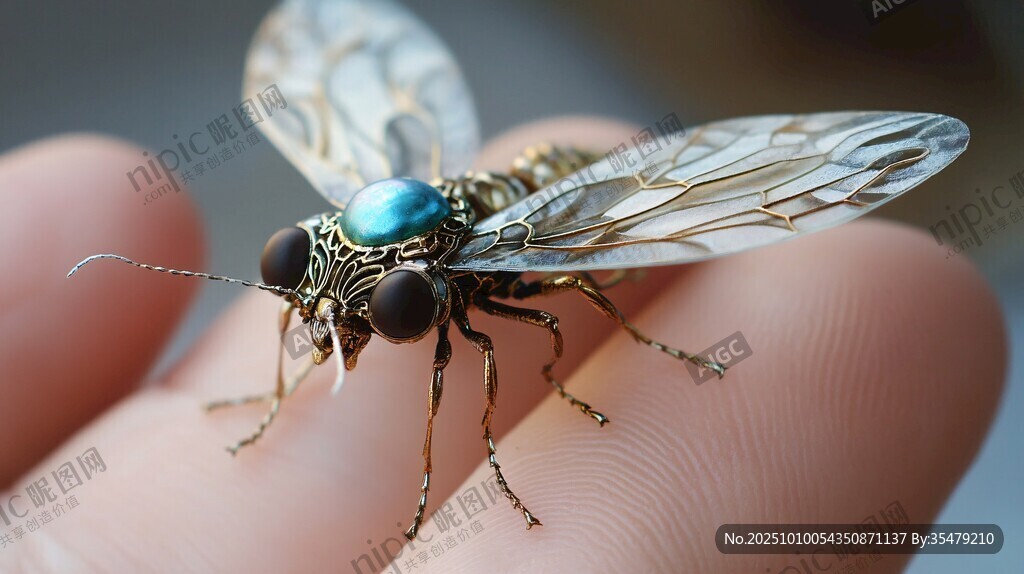 金属质感仿生飞虫工艺品