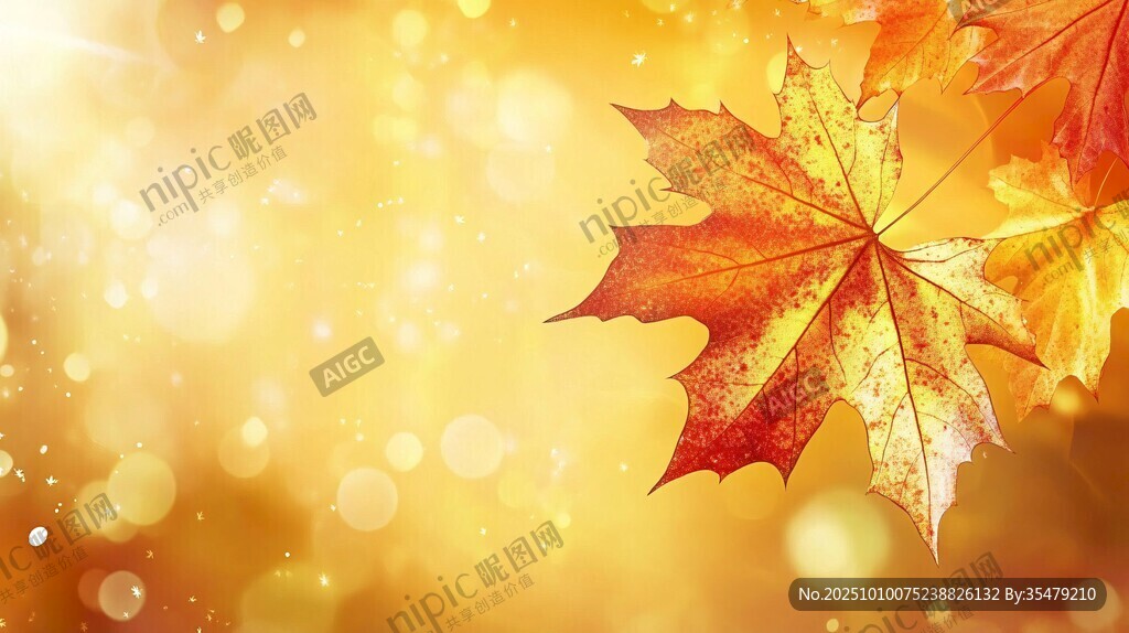 金秋枫叶美 光斑添诗意