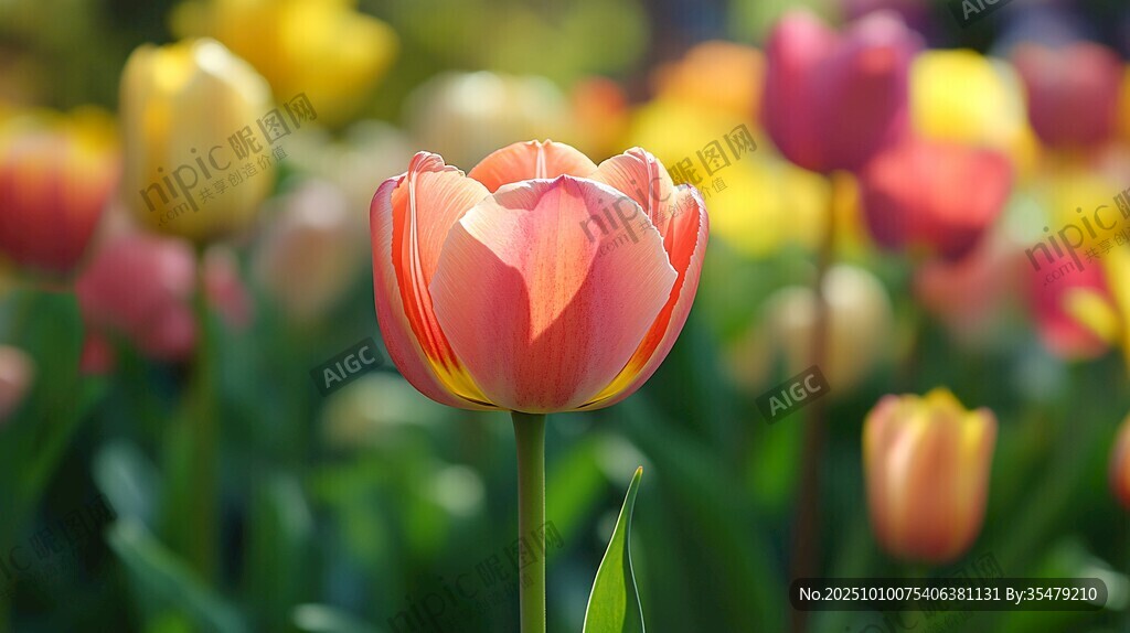 春日绽放的娇艳郁金香