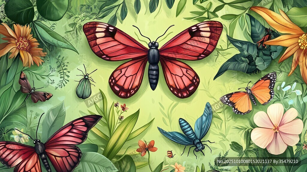 蝶舞花丛间的自然之美