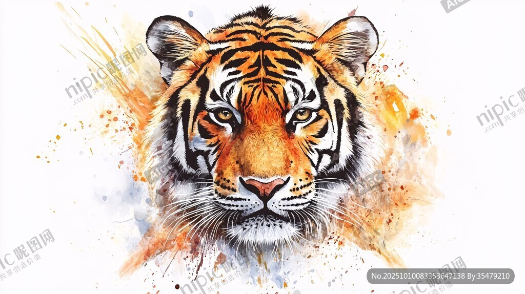 水彩绘虎 野性与艺术碰撞