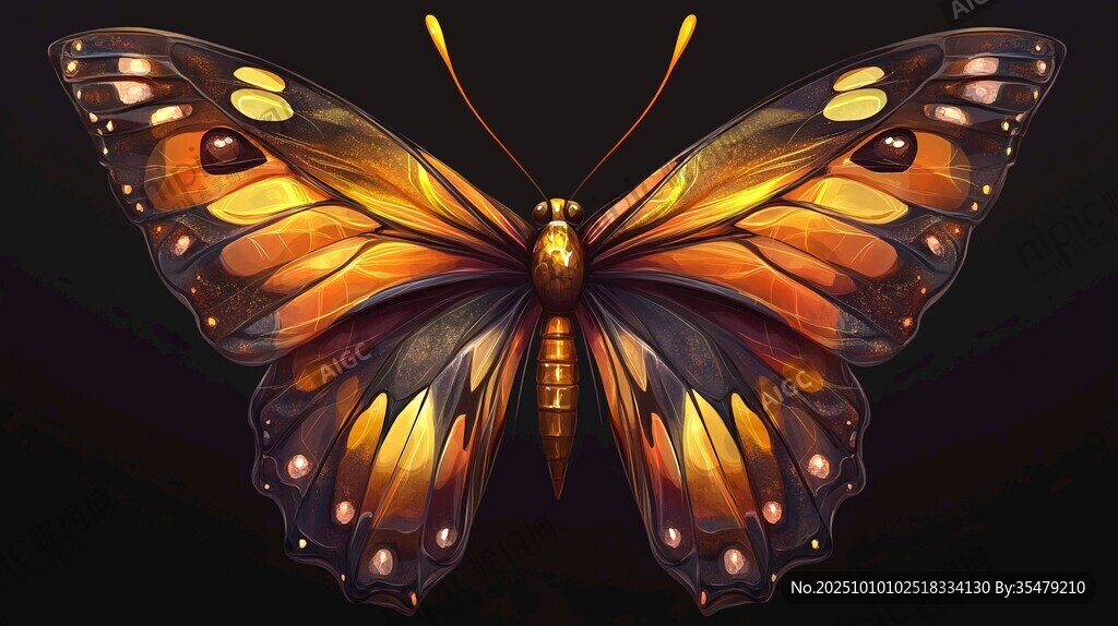 绚丽多彩蝴蝶插画艺术