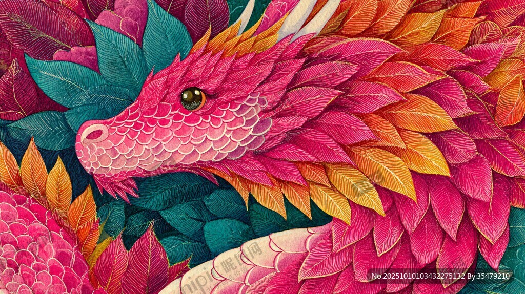 梦幻彩羽龙的绚丽姿态