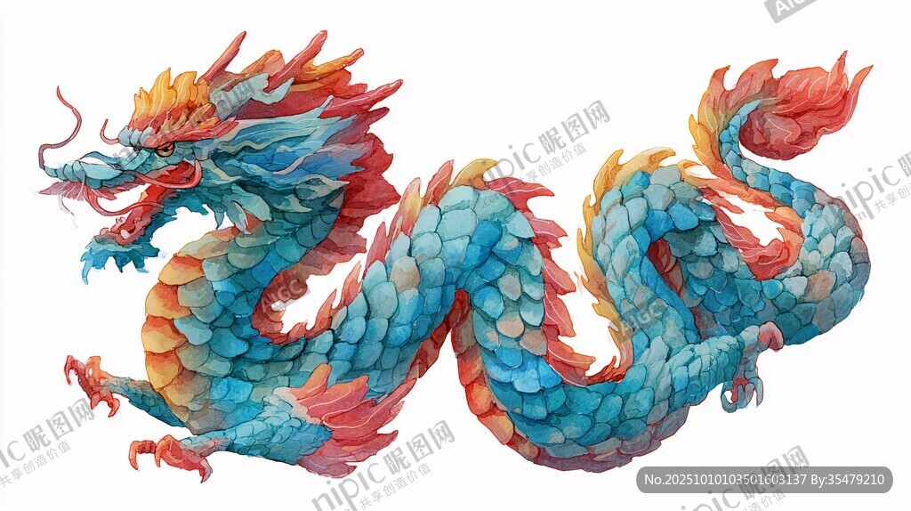 五彩斑斓中国龙形象