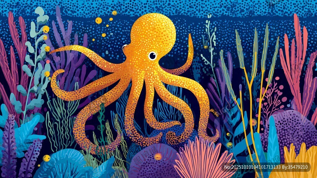 海底章鱼的奇幻世界