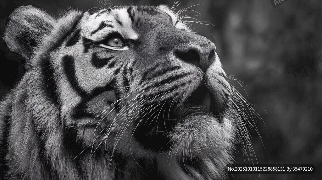 黑白虎特写