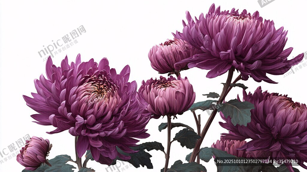 紫色菊花绽放优雅姿态