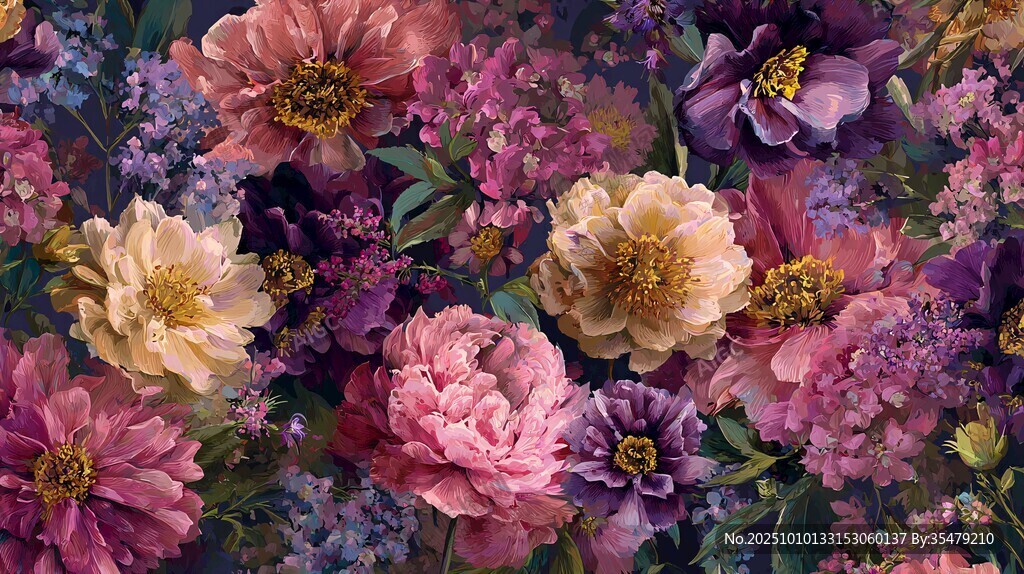 绚丽多彩花卉图案背景