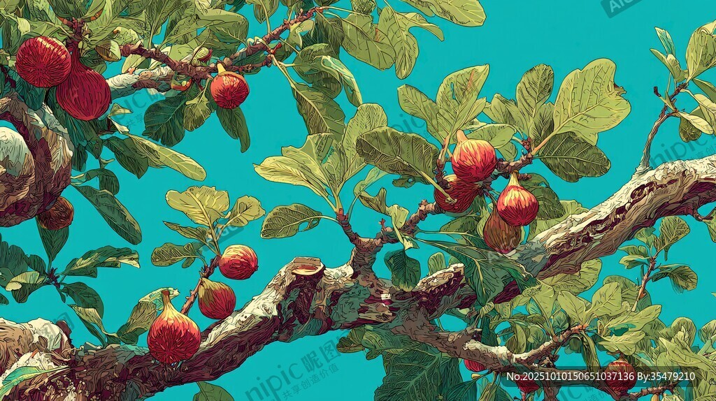 枝头红果绿叶相映成趣