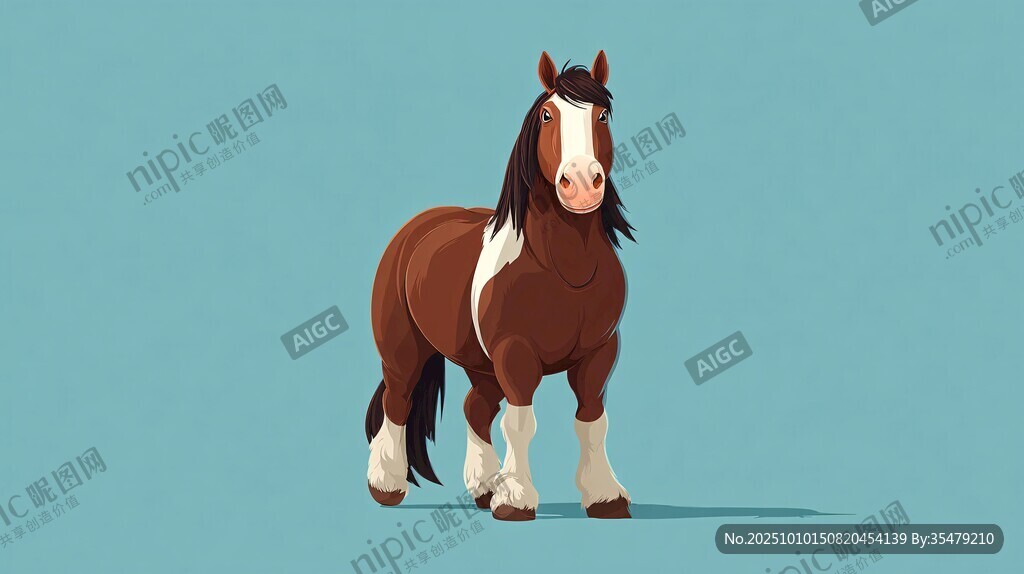 可爱卡通马形象展示