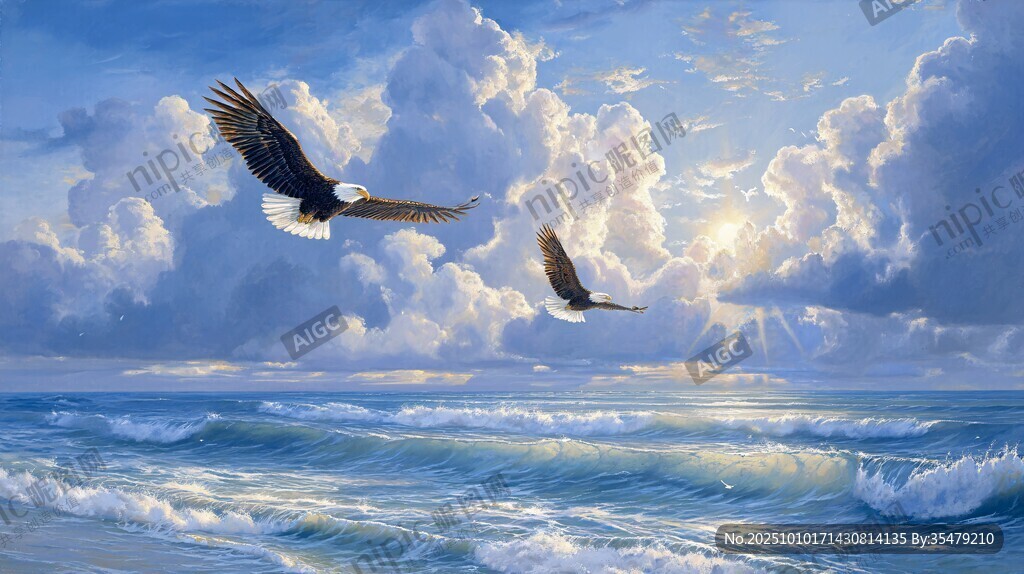 海空雄鹰 翱翔壮丽风景