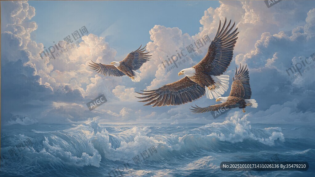 翱翔于海天之上的雄鹰