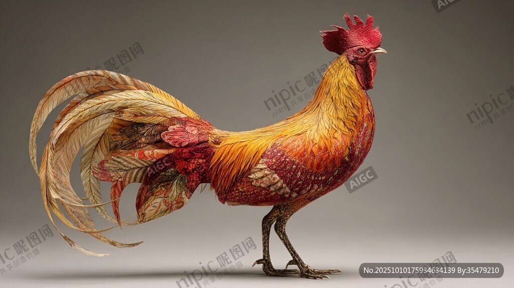 华丽公鸡 羽毛绚丽夺目