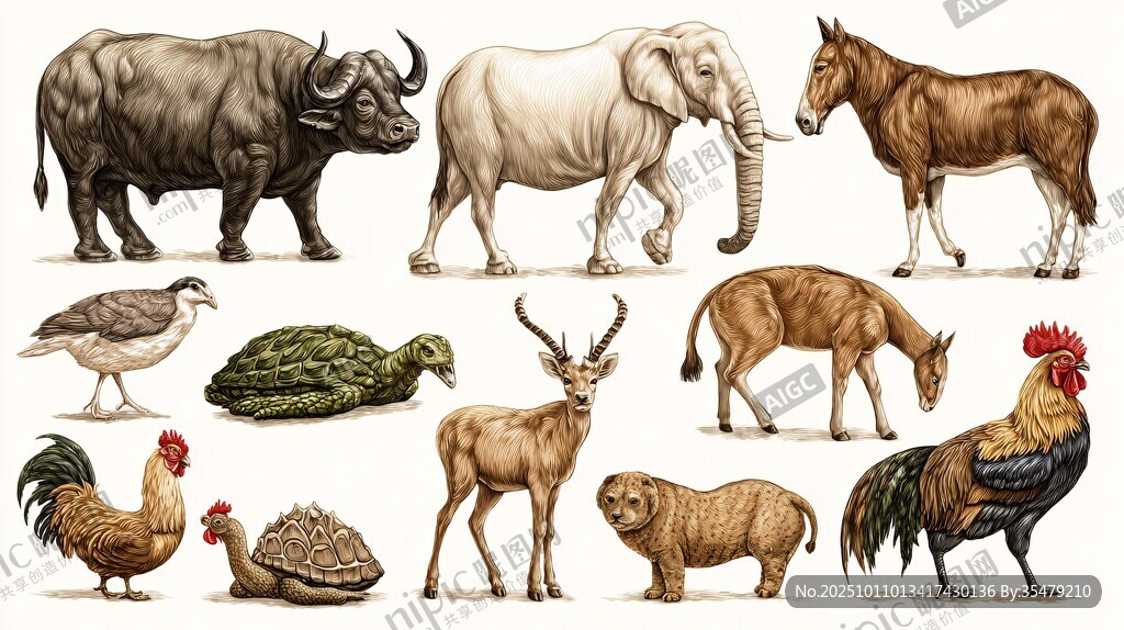 多样动物集合图