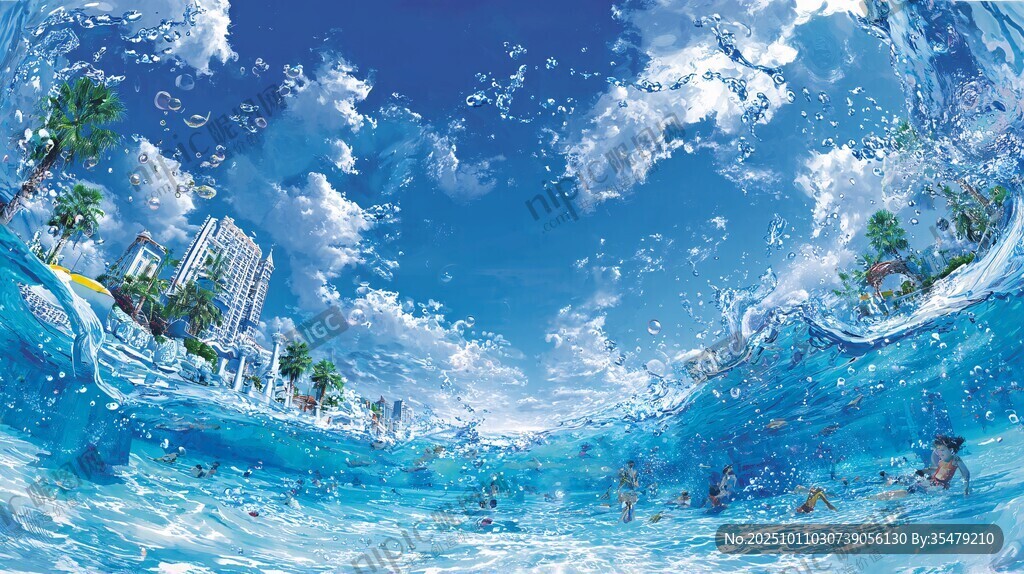 梦幻海滨水下世界景象