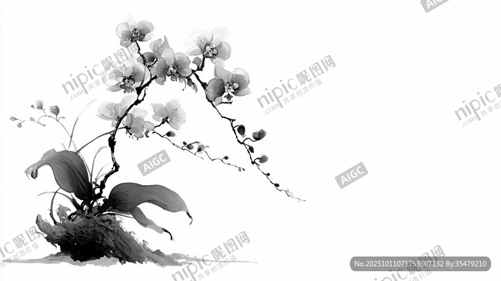 水墨兰花图