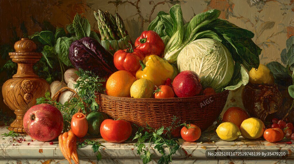 丰盛蔬果静物摆拍