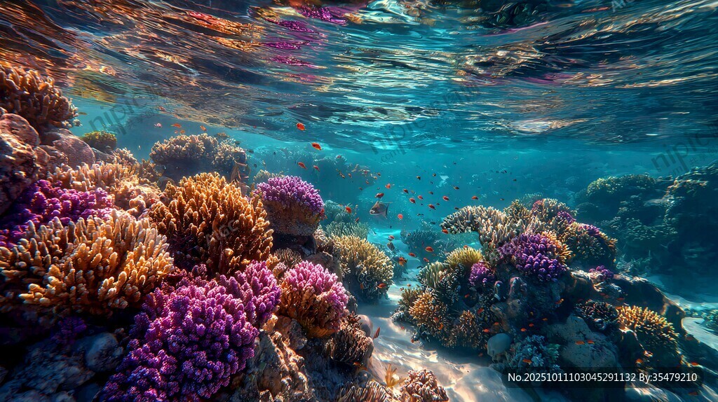 梦幻海底珊瑚礁美景