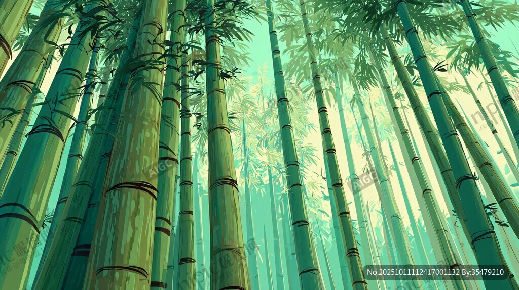 梦幻竹林 阳光洒落的仙境