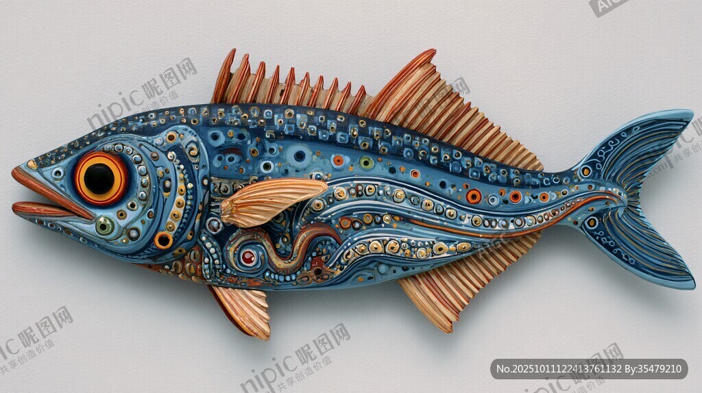 奇幻花纹鱼 艺术立体造型