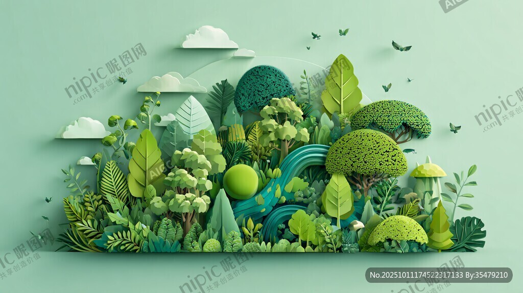 梦幻绿意森林景观