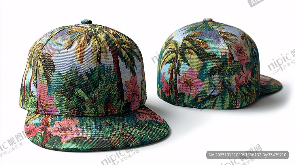 热带花卉图案潮流棒球帽