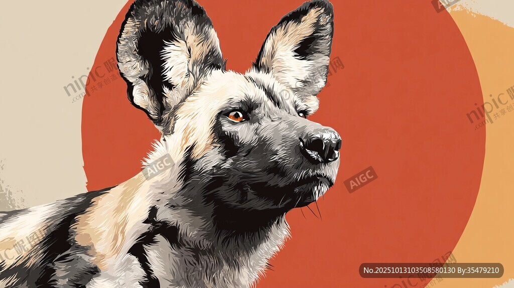 非洲野犬特写形象