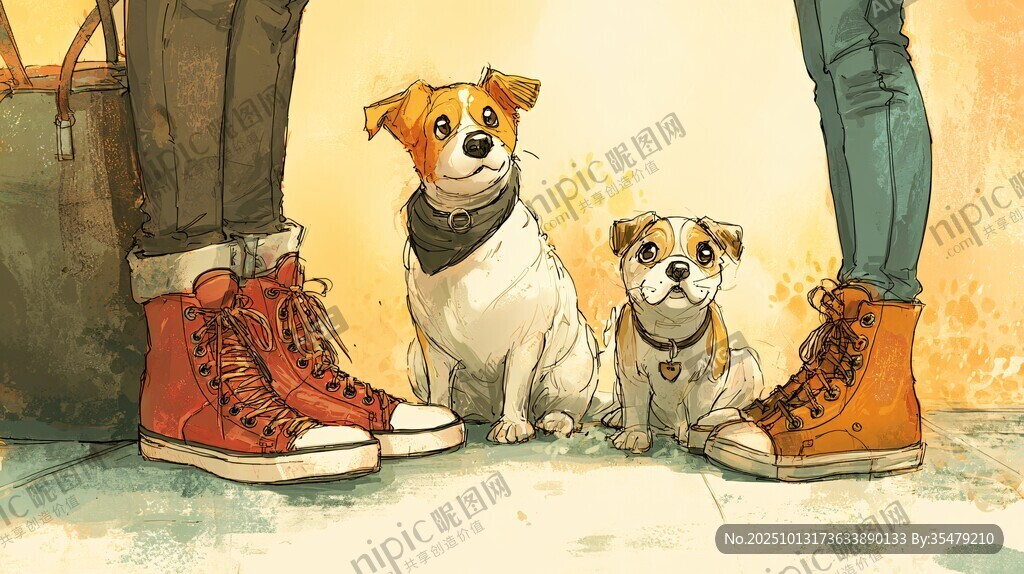 人与萌犬的温馨同框时刻