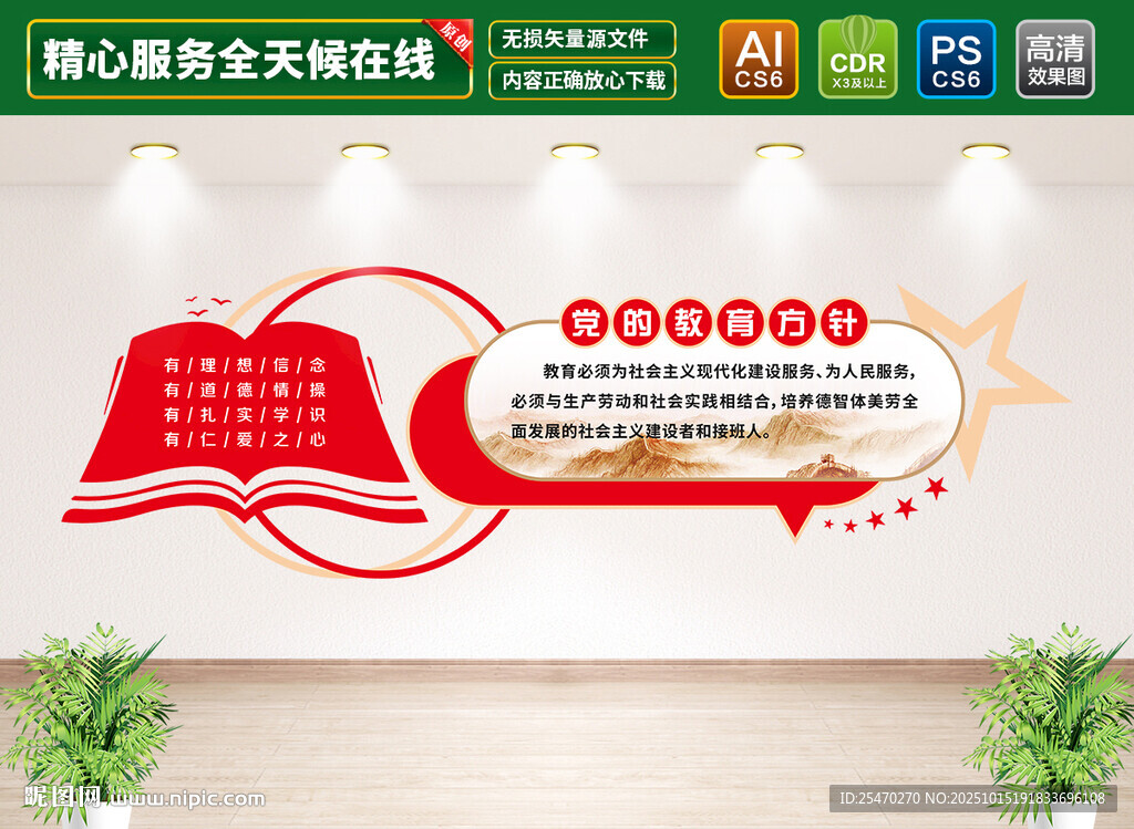 党的教育方针文化墙