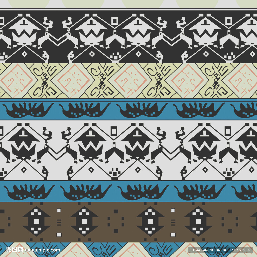 民族风几何图案织物纹理