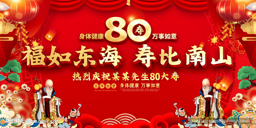 80大寿寿宴展板 