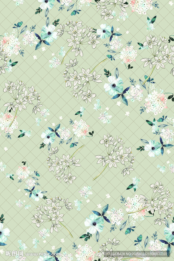 清新花卉图案背景