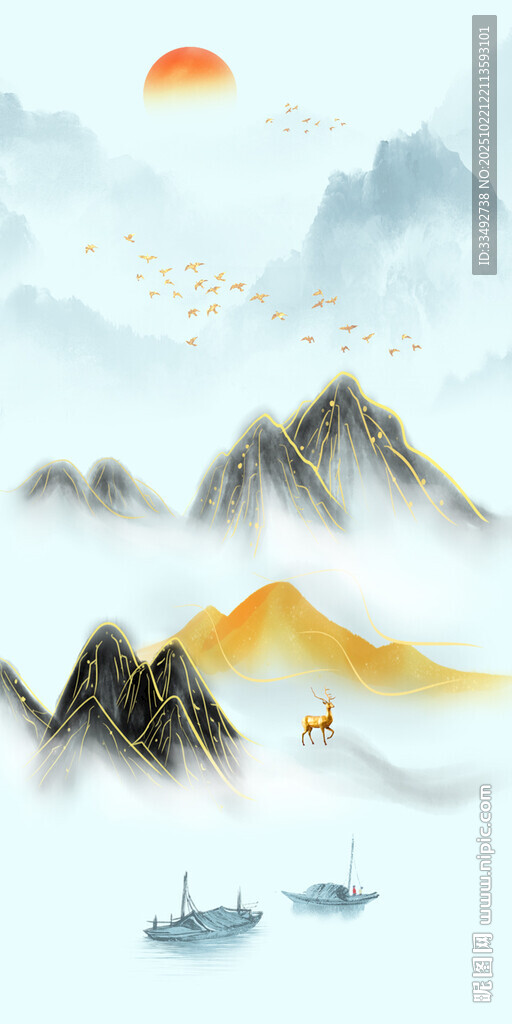 水墨山水间的诗意景致