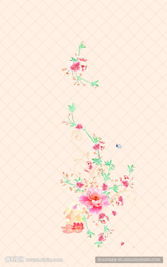 缤纷花朵抽象艺术图案