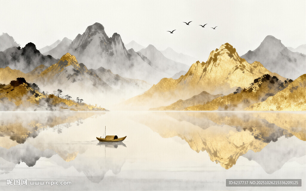 意境水墨山水画