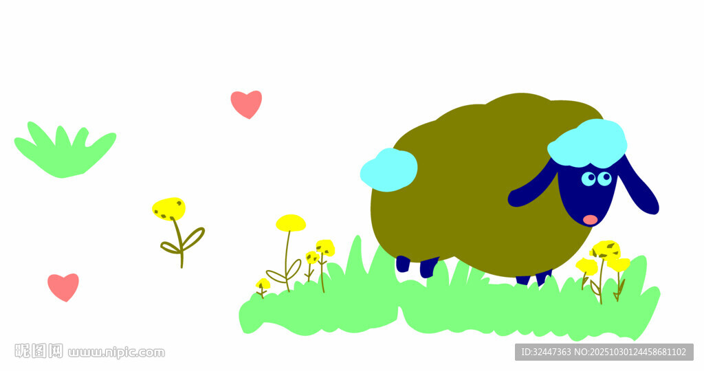 草地上的可爱绵羊