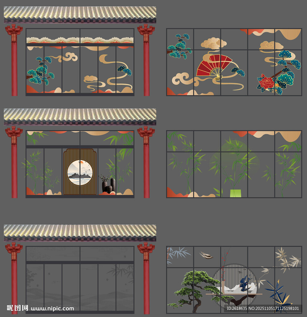 高级感中式橱窗玻璃贴