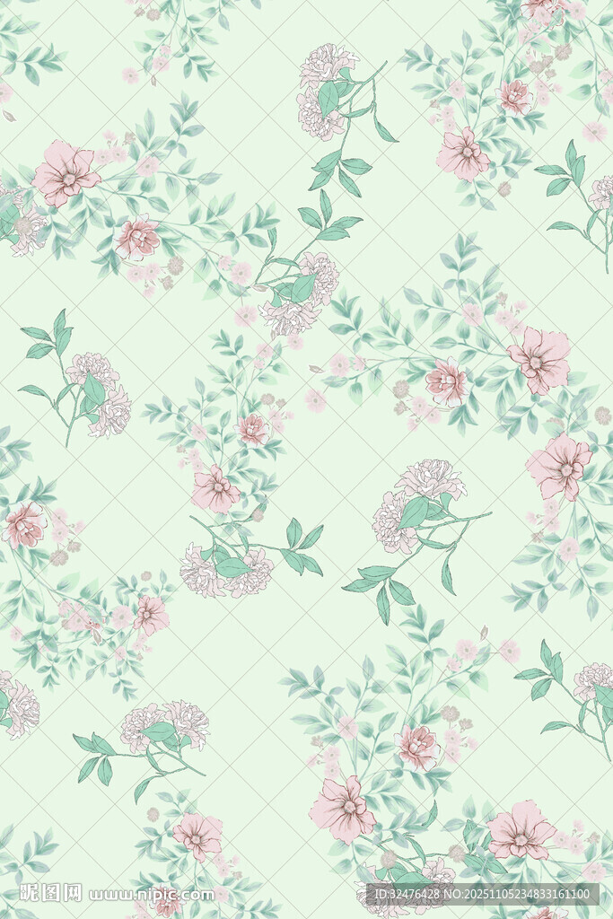 清新淡雅花卉图案背景