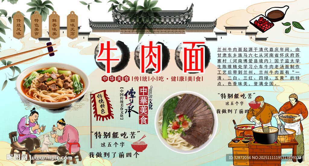 牛肉面背景墙