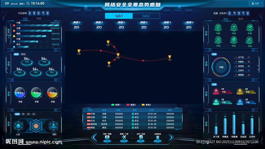 科技风数据可视化界面