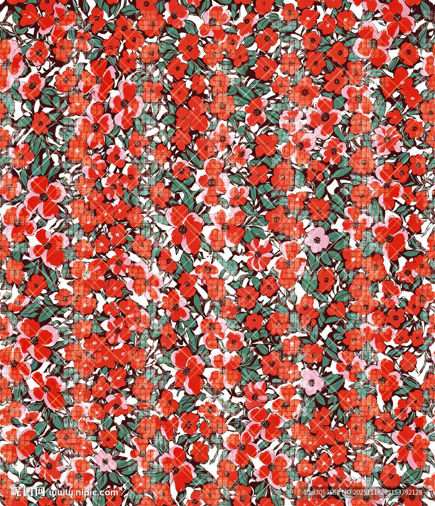红色碎花