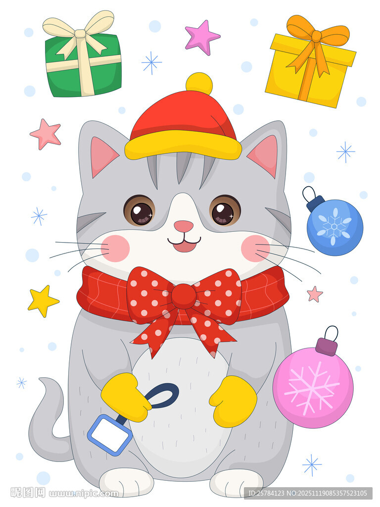 冬季动物保暖戴帽子围巾手套猫咪