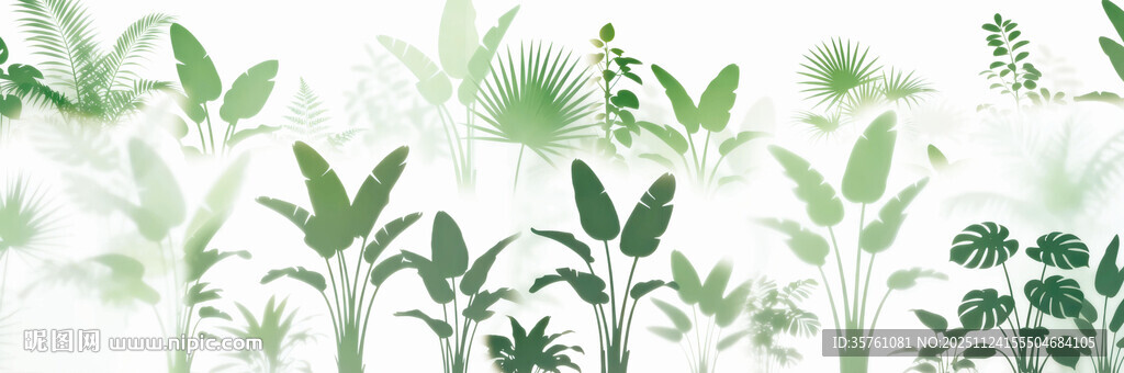 雾气磨砂膜效果绿植贴图