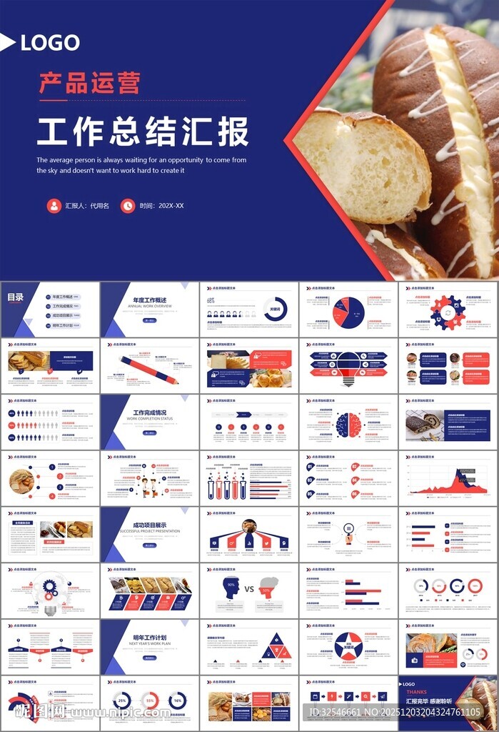 西餐高档餐厅美食面包糕点PPT