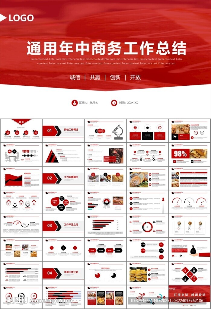 西餐高档餐厅美食面包糕点PPT