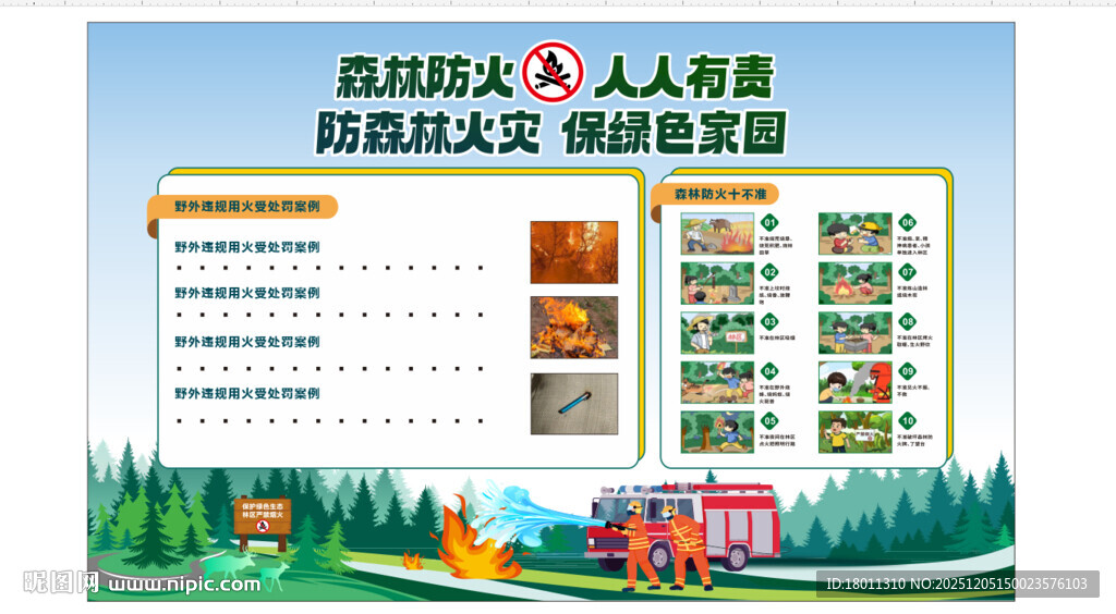 森林防火文化墙火灾cdr矢量