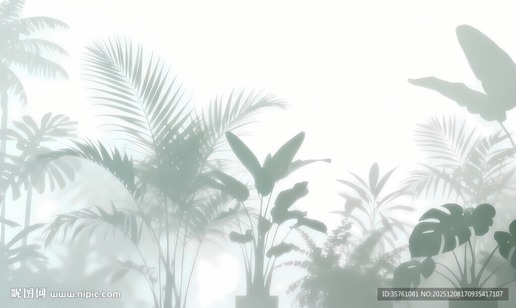 雾气磨砂膜效果绿植贴图