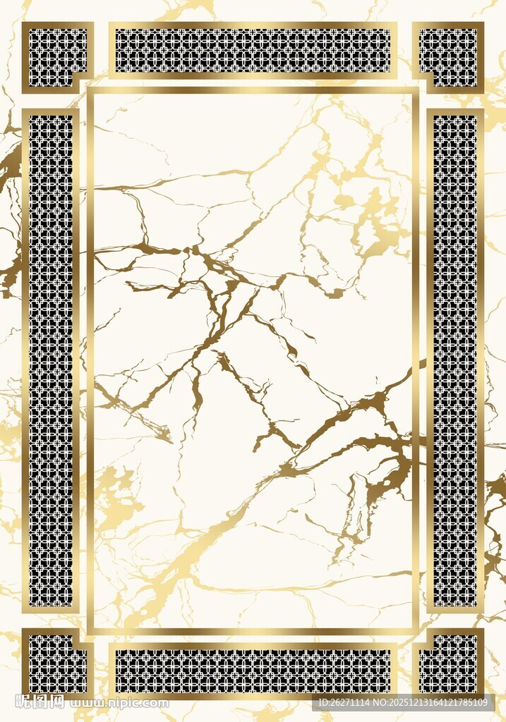 奢华大理石边框装饰图案