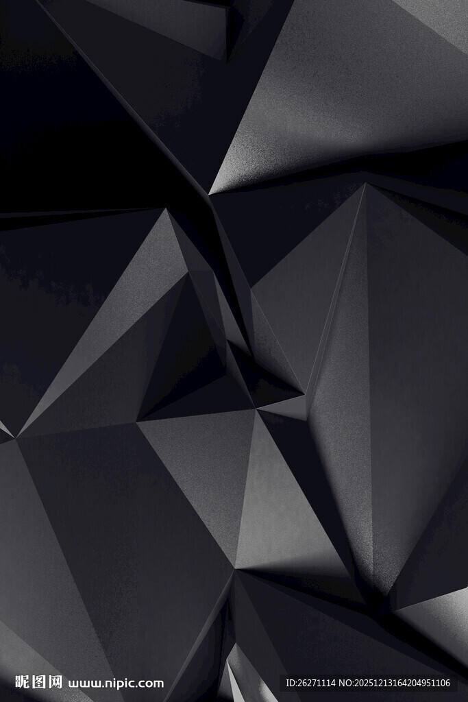 黑色几何多边形立体背景