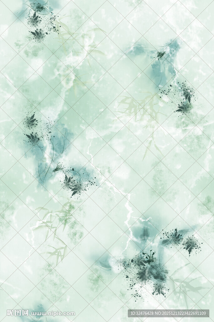 淡绿色水彩纹理背景图
